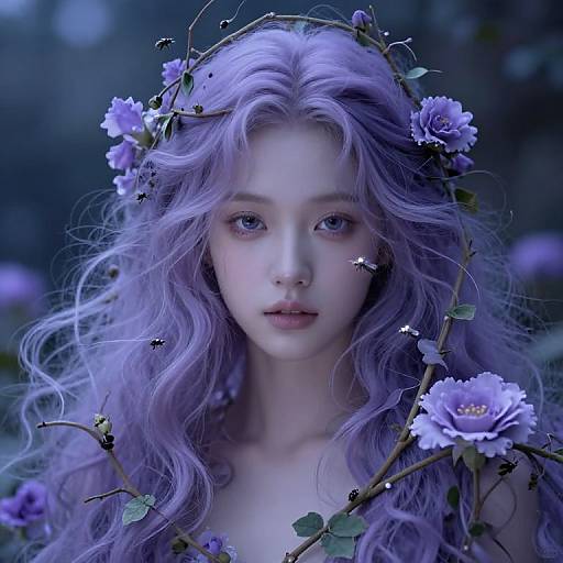 Ethereal Girl with Mystical Vines