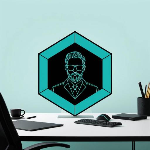 Minimalistic Modern Tech Logo on Desk