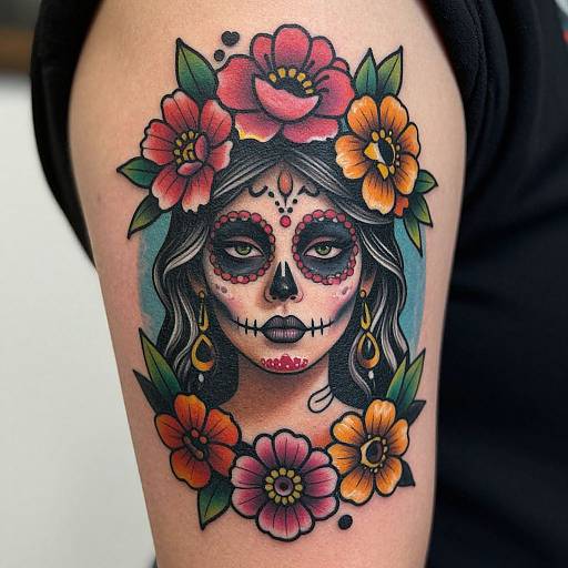 Surreal Day of the Dead Tattoo Art