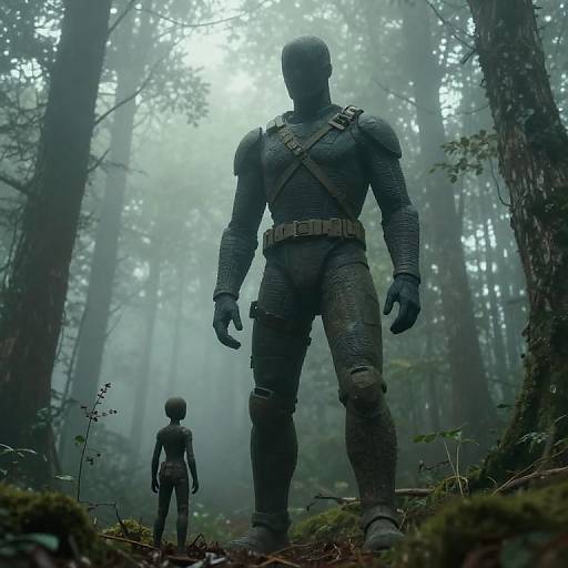 Misty Forest Figures Contrast