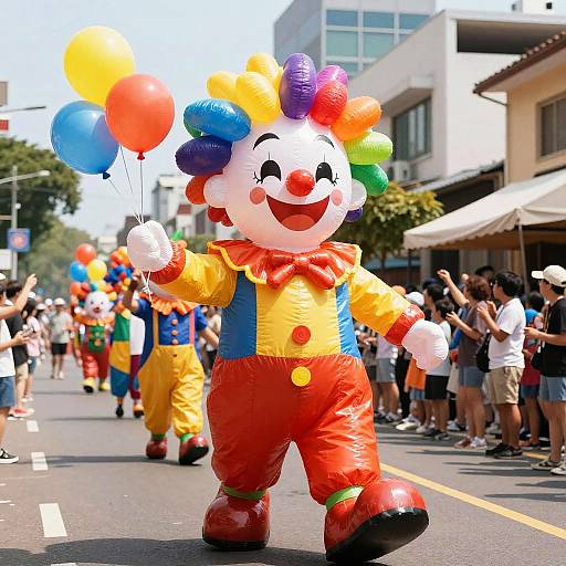 Colorful Inflatable Clown Parade