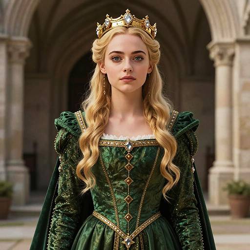 Photorealistic Medieval Queen Portrait Wallpaper