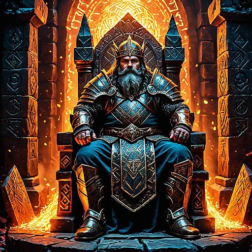 Majestic Dwarf King in Mystical Realm