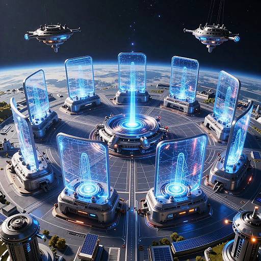 Futuristic Planetary Defense Grid