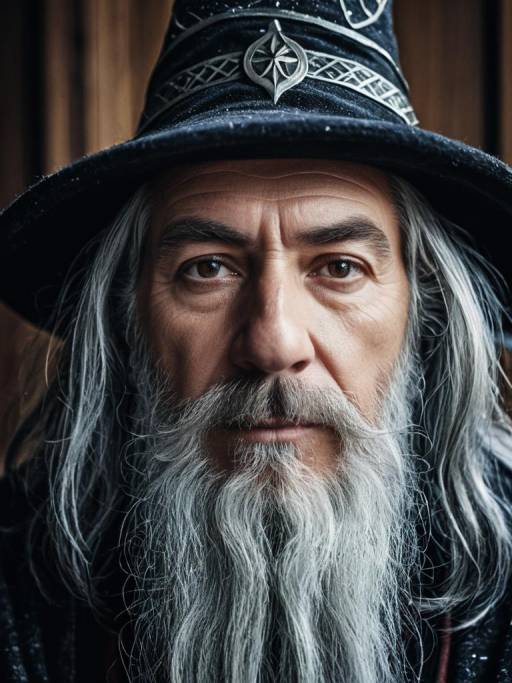 Close-up Portrait of Man in Wizard Costume