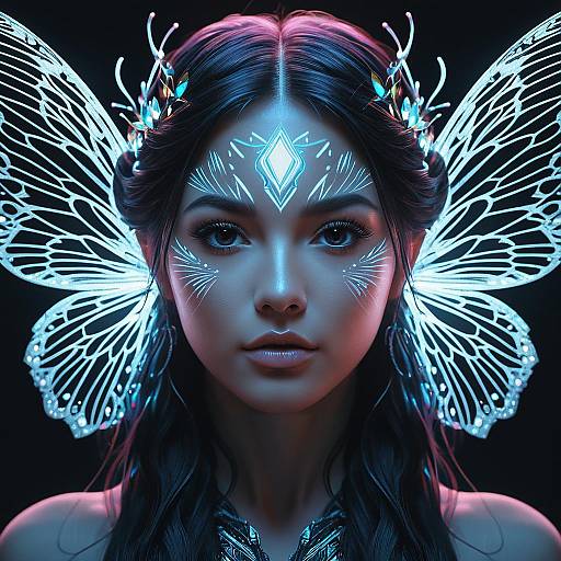 Hyper-Realistic Fairy Portrait with Luminous Wings