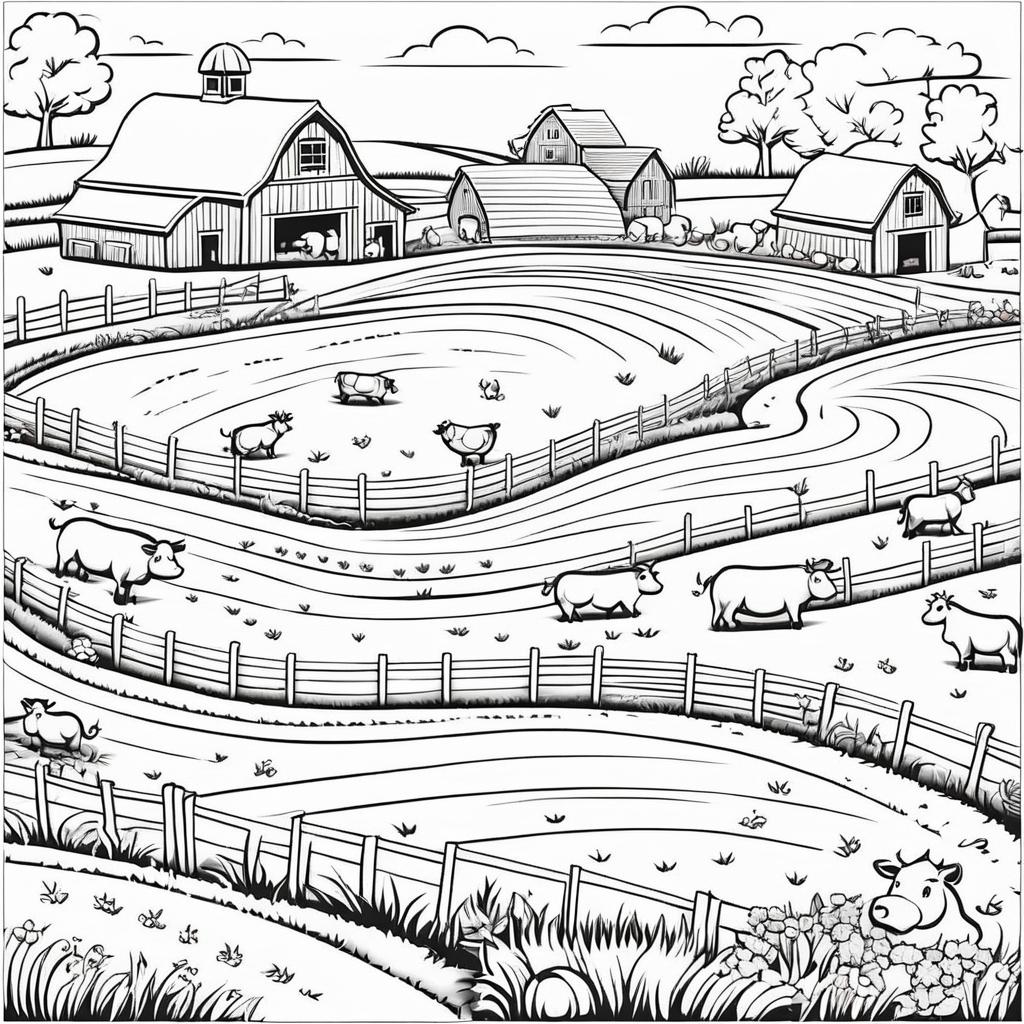 Playful Farmyard Scene for Kids