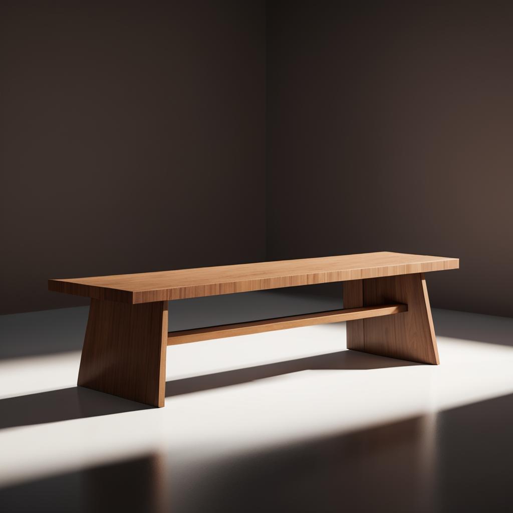 Stylish Trapezoidal Brown Bench Concept