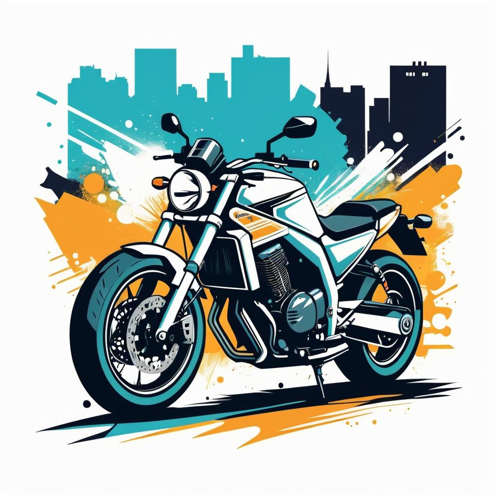 Urban Graffiti Motorcycle T-Shirt Design