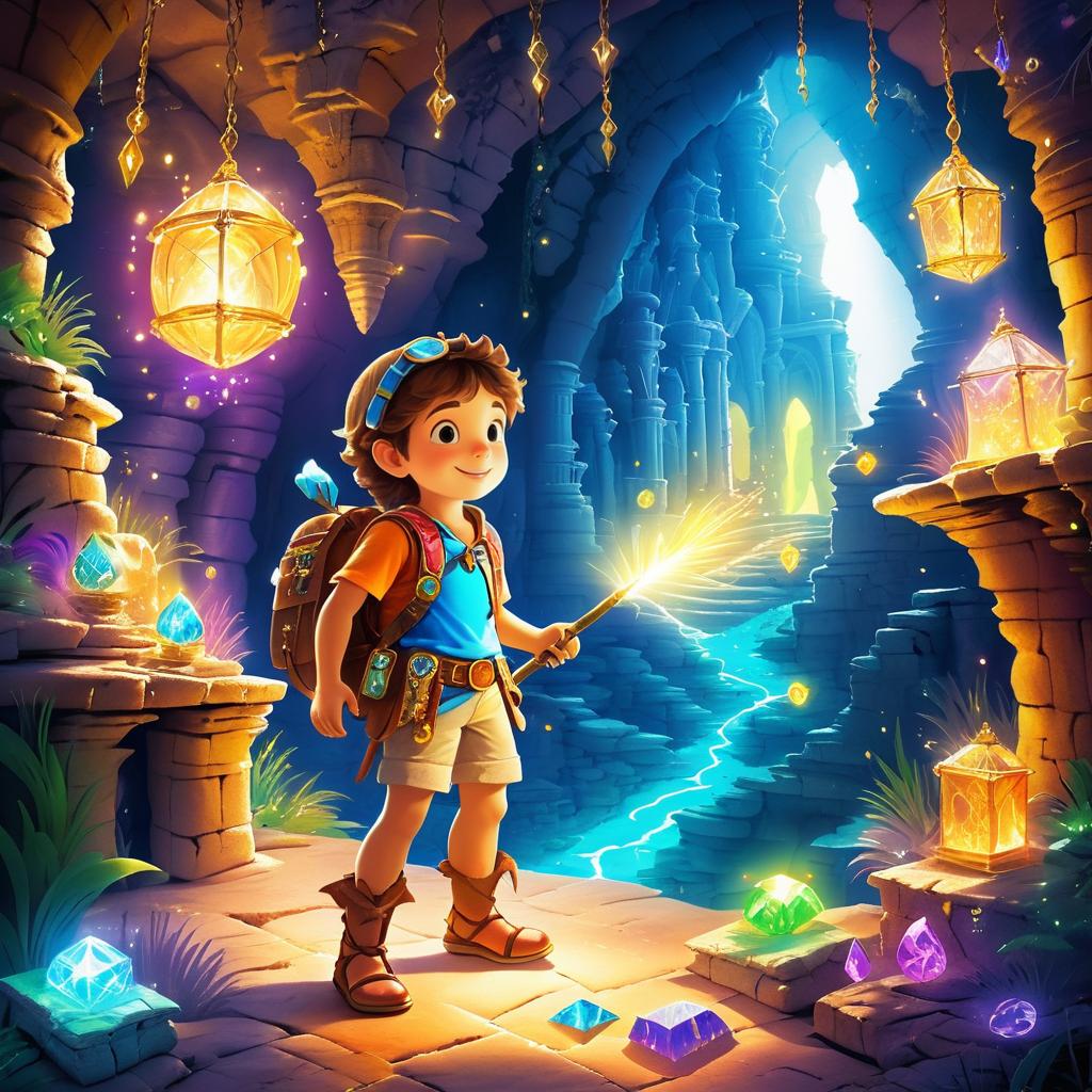 Whimsical Adventurer in Treasure Cave