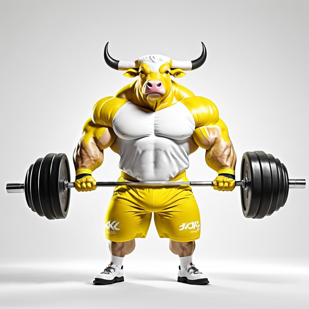 Strength Unleashed: The Weightlifting Bull