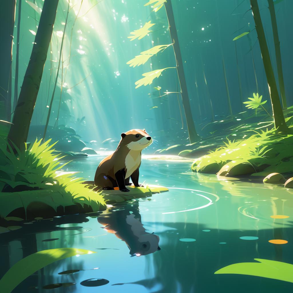 Charming Otter's Forest Bath Adventure