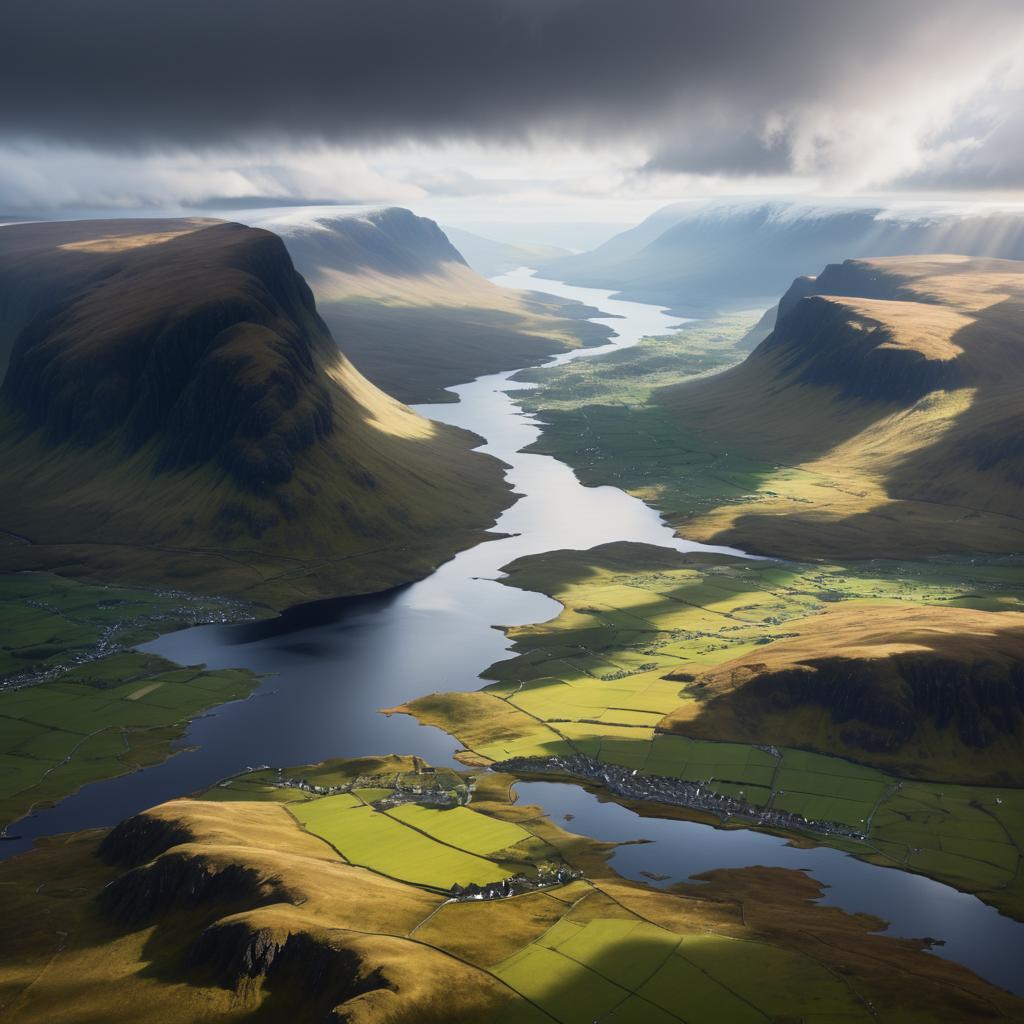 Stunning Aerial View of Scottish Highlands