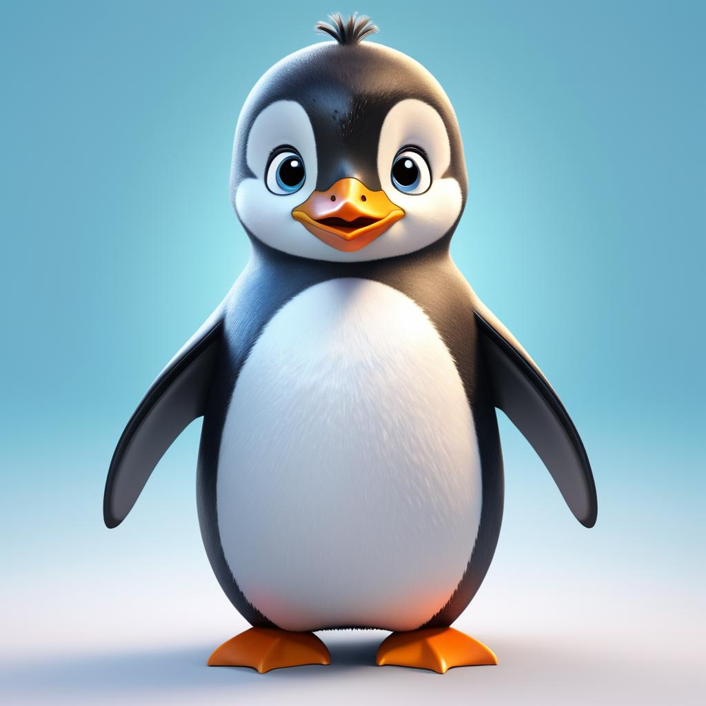 Charming Penguin Character for Kids Books