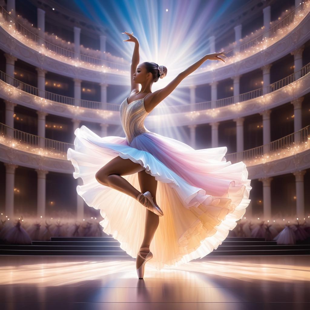 Elegant Ballerina in Hyper-Realistic Performance