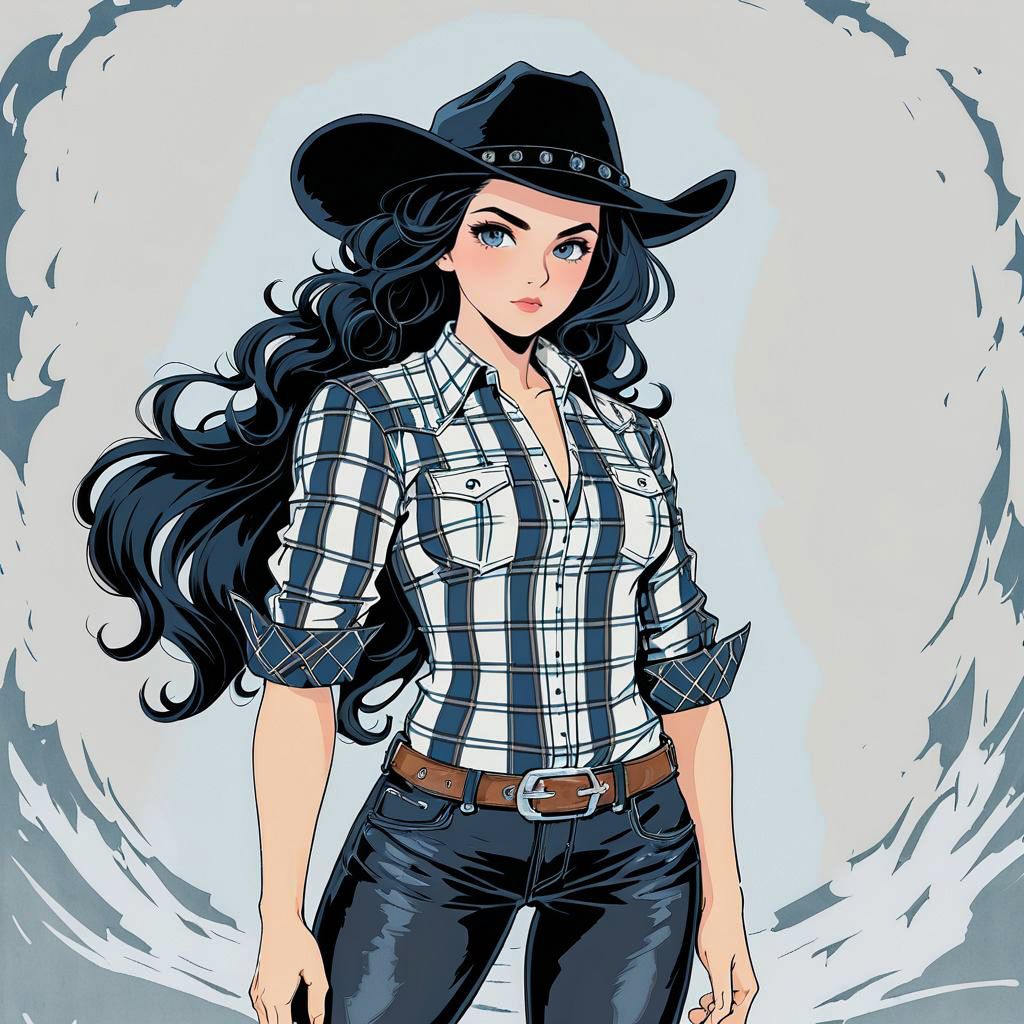 Anime Gunslinger in Cowgirl Outfit