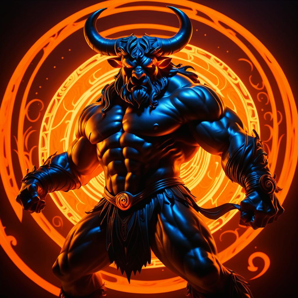 Mighty Minotaur in Fantasy Nightmare Setting