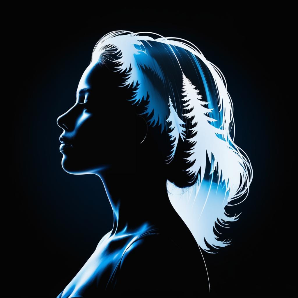 Stunning Double Exposure Woman Silhouette