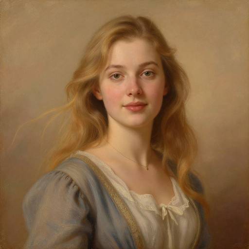 Vintage Oil Portrait of Blonde Woman