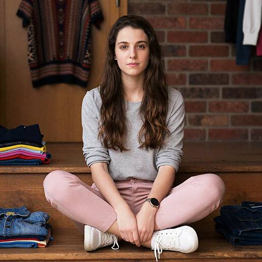 Casual Indoor Portrait of Young Woman