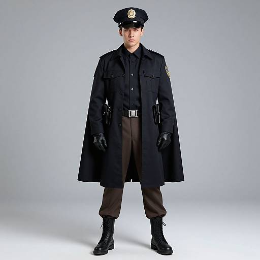 Realistic Male Police Uniform Costume