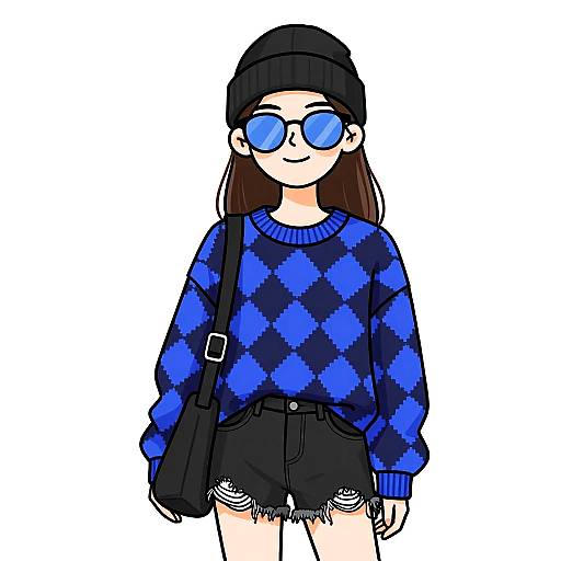 Smiling Woman in Casual Streetwear