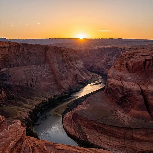 Sunset Over Majestic Canyon River
