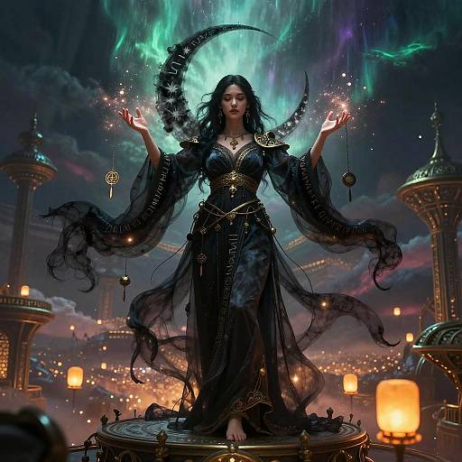 Moon-Silk Sorceress of Shadow Runes