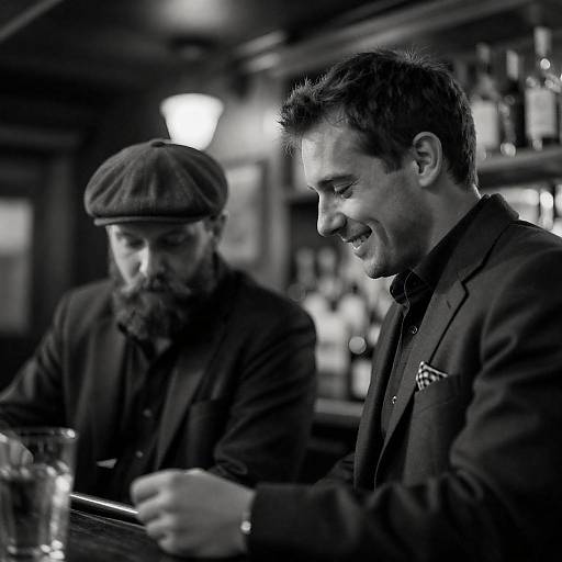 Capturing Moments: Bar Scene in Monochrome