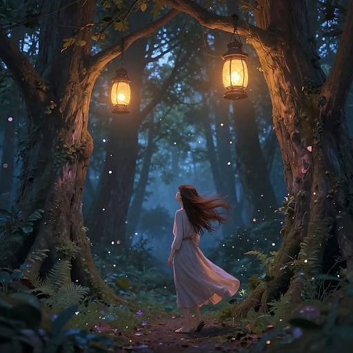 Clarisa in Mystical Forest at Dusk