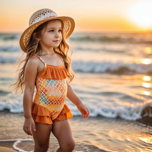Toddler Girl at Beach Sunset