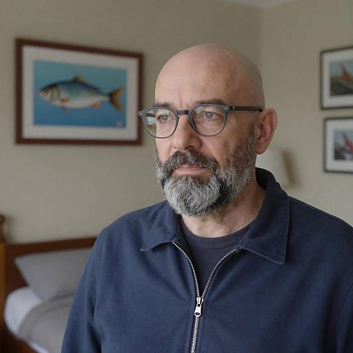 Middle-Aged Man in a Cozy Room