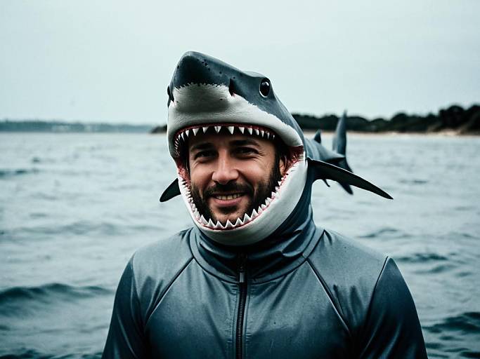 Man in Shark Suit Face Swap