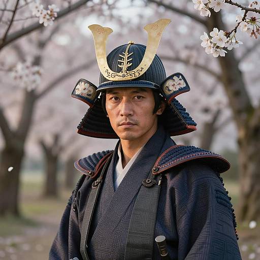 Ultra Detailed Samurai Portrait in Blossoms