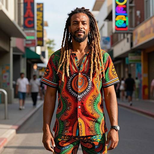 Confident Man with Vibrant Dreadlocks