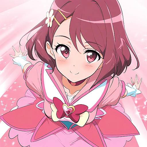 Illustration of Hanadera nodoka, healin' good precure in the style of Momio