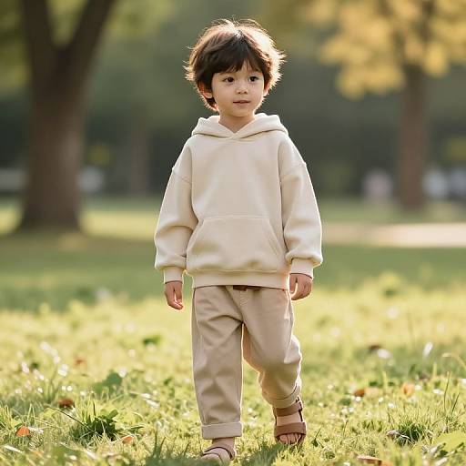 Carefree Boy in Sunny Park