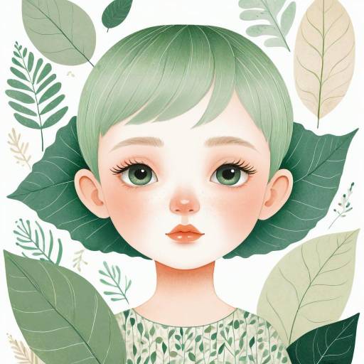 Whimsical Child Among Stylized Foliage