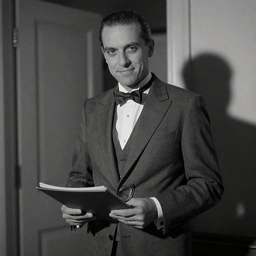 Elegant Man in Checkered Suit Portrait