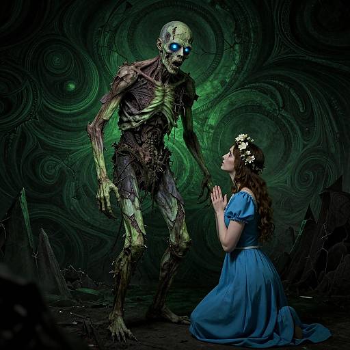 Ceremonial Zombie with Reverent Woman