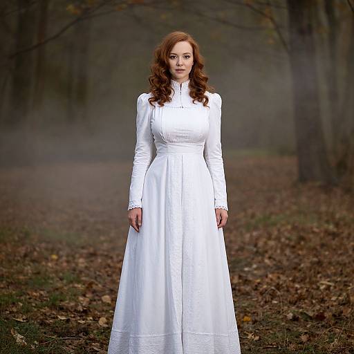 Victorian Noblewoman in Autumn Forest