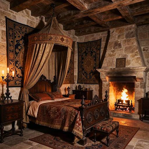 Cozy Medieval Bedroom Interior