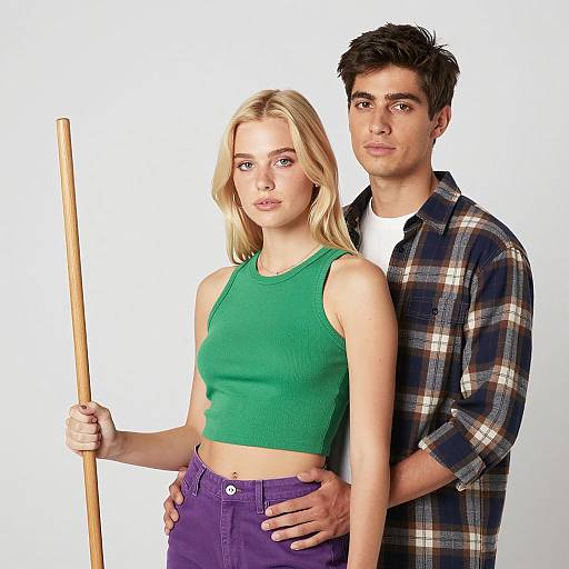 Blonde and Dark-Haired Couple Portrait