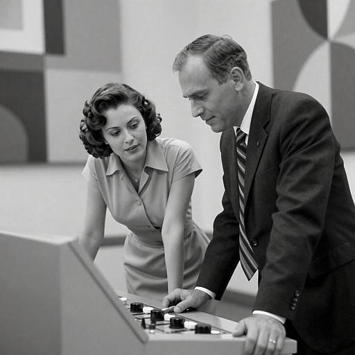 Focused Couple at Control Panel