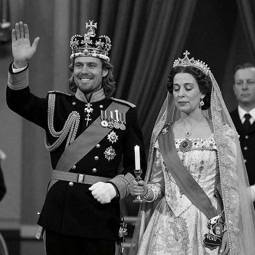 Regal Black-and-White Royal Portrait