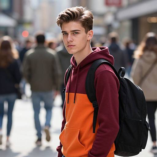 Stylish Young Man in Vibrant Hoodie
