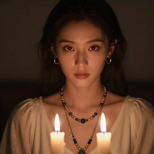 Intense Gaze at Blue and White Flames