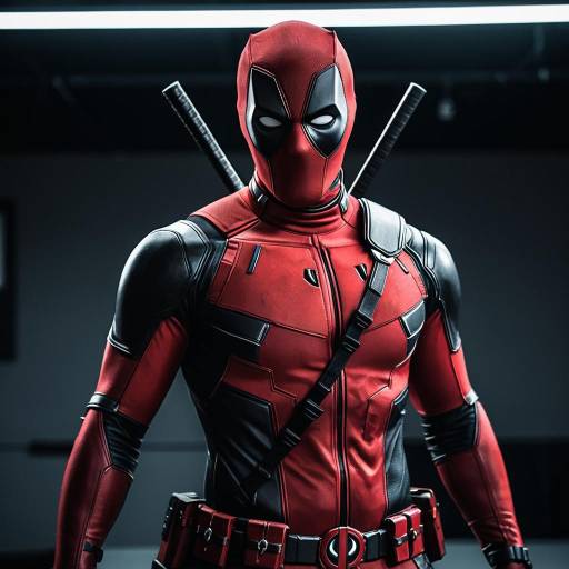 Deadpool Cosplay in Red and Black Costume