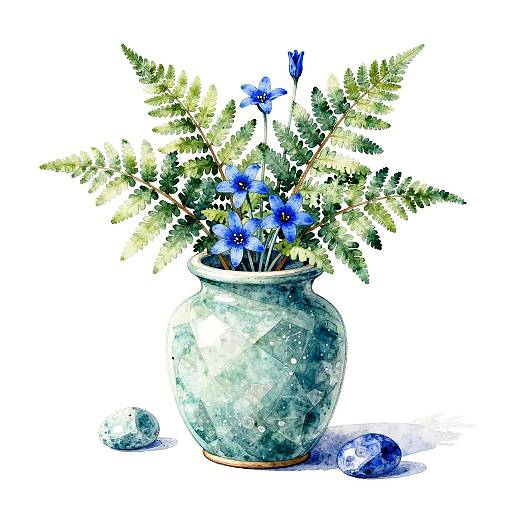 Contemporary Aquamarine Still-Life Art