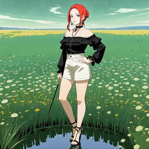 Charming Girl in Serene Meadow